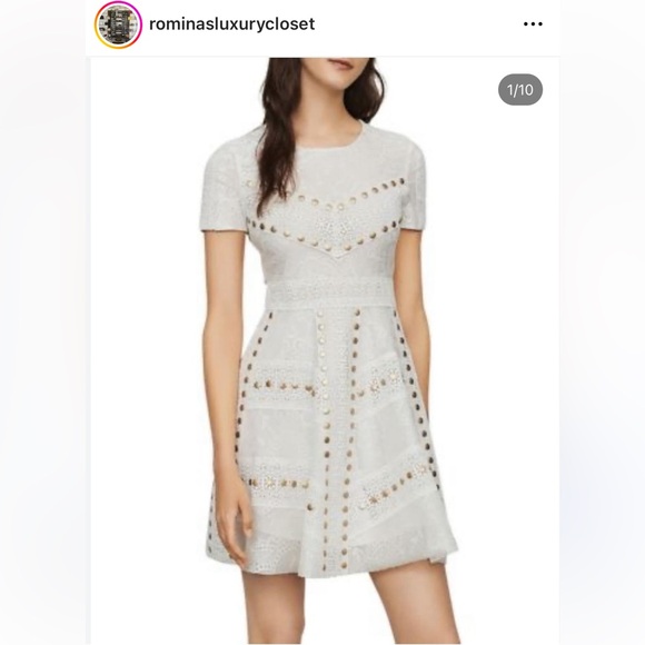 Maje Dresses & Skirts - MAJE Lace and Gold tone Studs🤍Dress